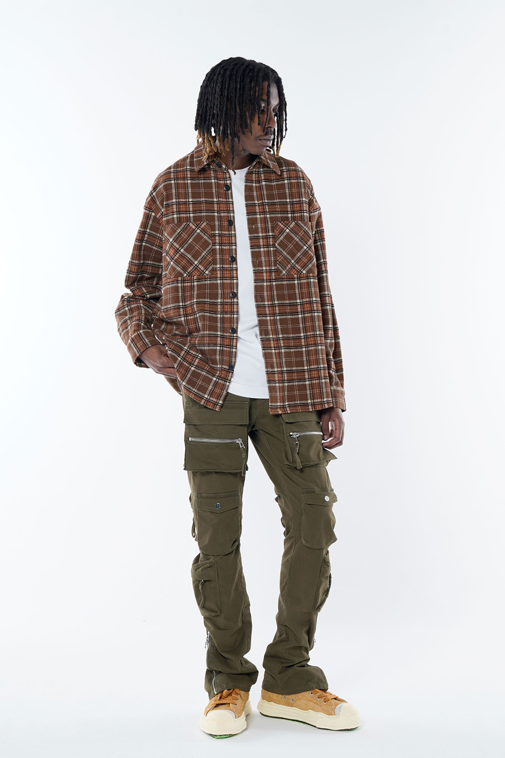 FLANNEL CHECK SHIRT - BROWN - MLVINCE