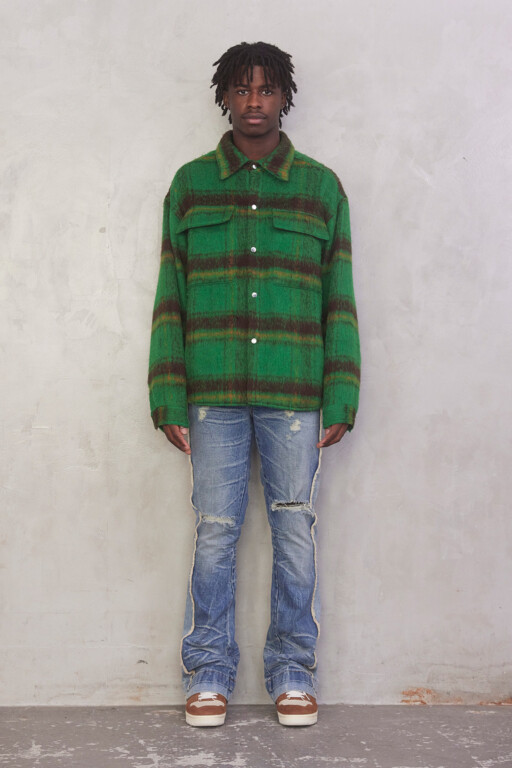 OVERSIZED CHECK JACKET - GREEN - MLVINCE