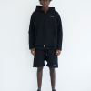 KNIT ZIP HOODY - BLACK