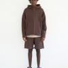 KNIT ZIP HOODY - STONE BROWN