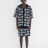 CROCHET S/S SHIRTS - BLACK