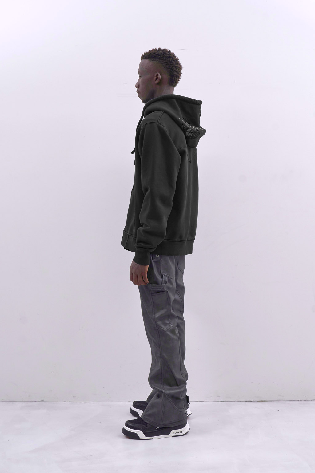 ARMY ZIP HOODY - BLACK - Image 5