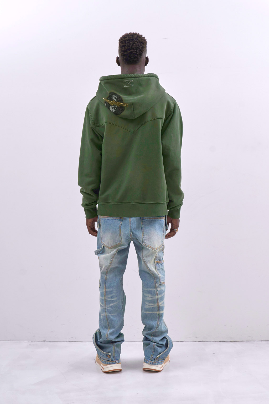 ARMY ZIP HOODY - GREEN - Image 4