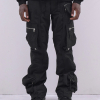 NYLON HOLSTER CARGO PANTS - BLACK