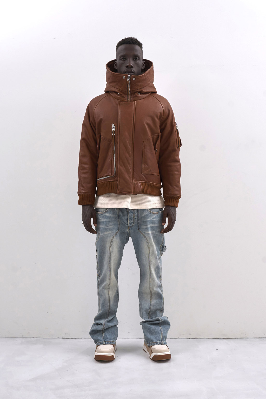 LEATHER N-2B JACKET - BROWN - 画像 (7)