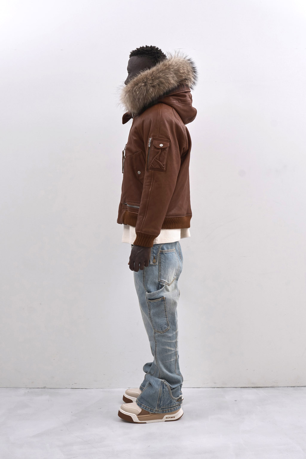 LEATHER N-2B JACKET - BROWN - 画像 (5)