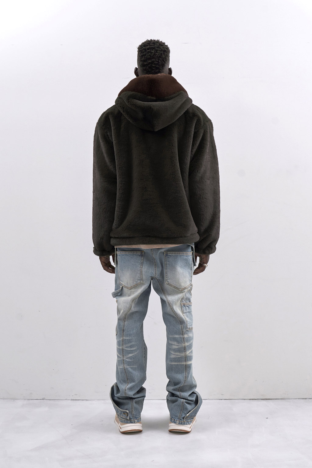 FAUX FUR JACKET - OLIVE - Image 4