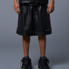 LEATHER BASKETBALL SHORTS - BLACK