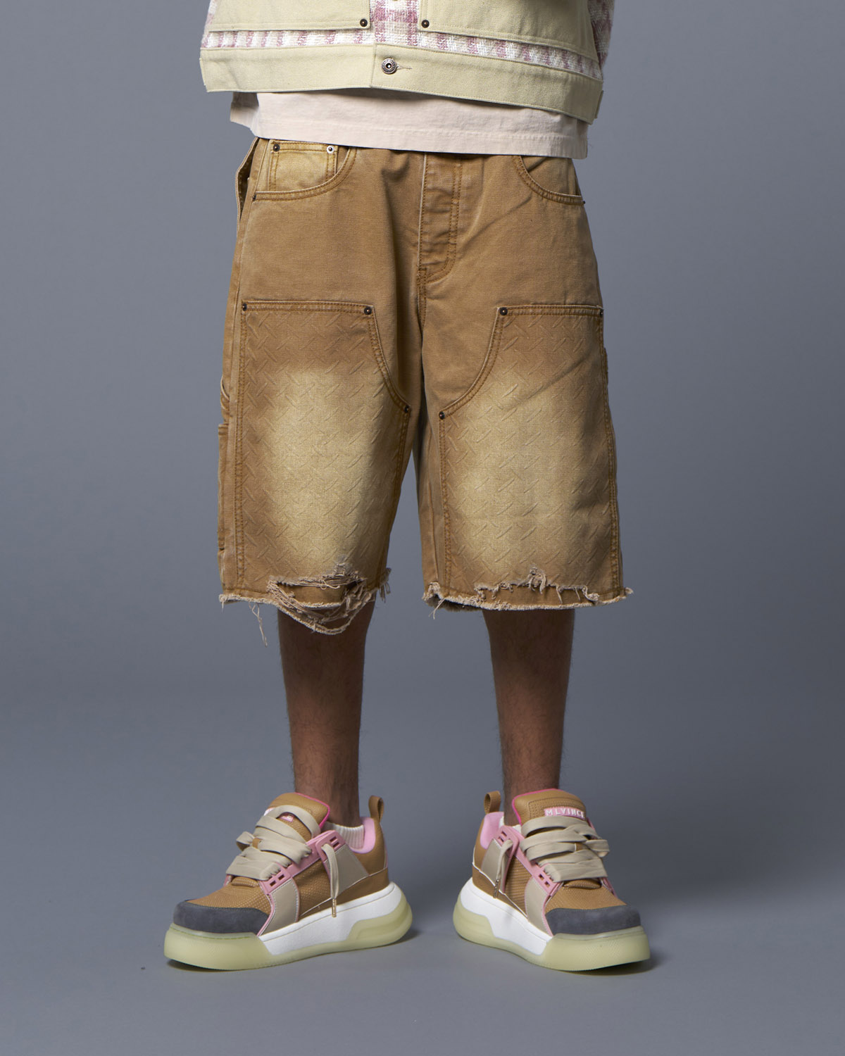 DOUBLE KNEE HOLSTER SHORTS - BEIGE - 画像 (6)