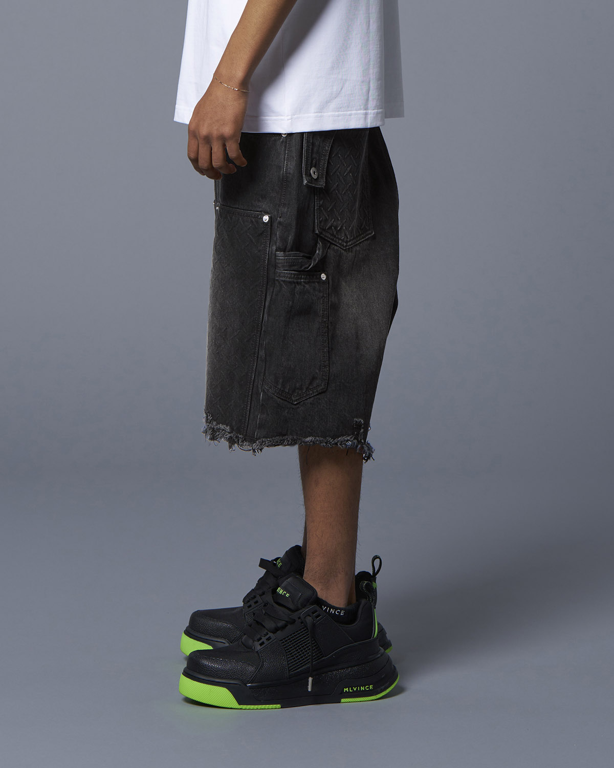 DOUBLE KNEE HOLSTER SHORTS - BLACK - 画像 (5)