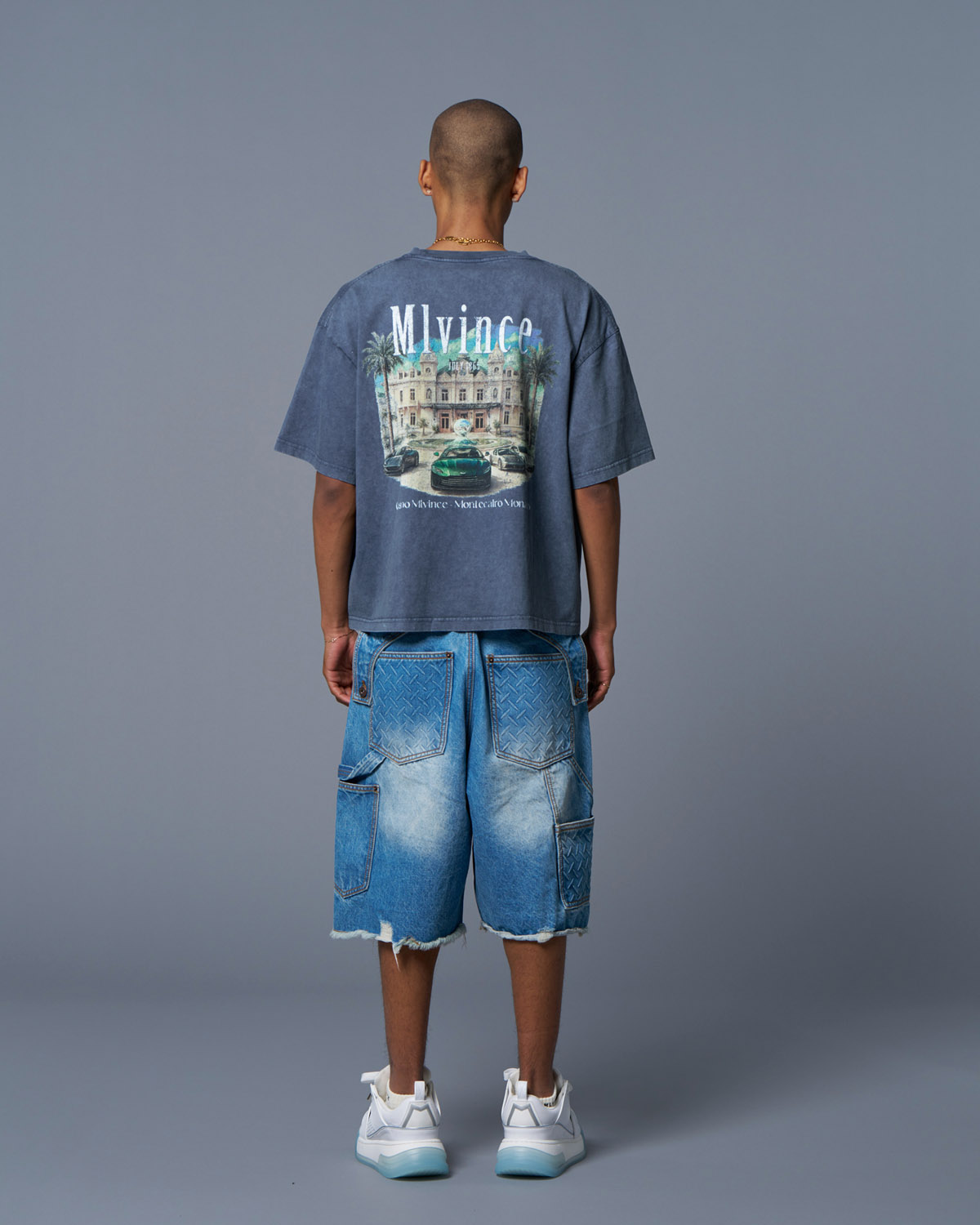 MONTECALRO BIG TEE - WASHED NAVY - Image 4