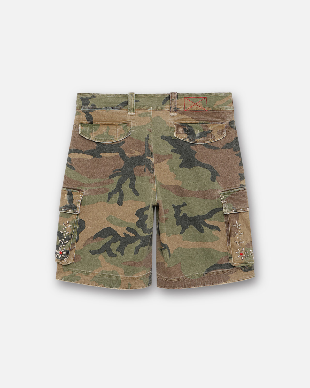 STUDDED MILITARY CARGO SHORTS - CAMO - 画像 (3)